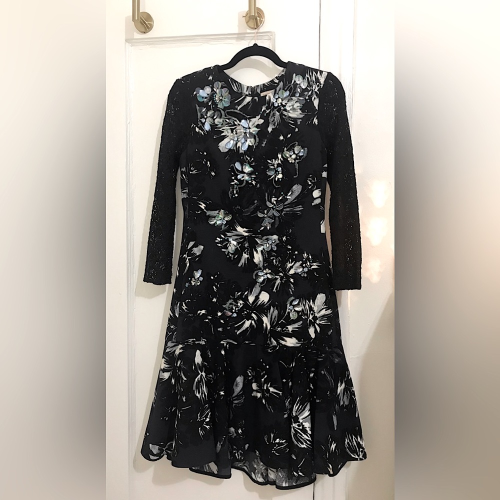 Rebecca Taylor embellished jewel fancy evening / wedding dress, with sleeves.